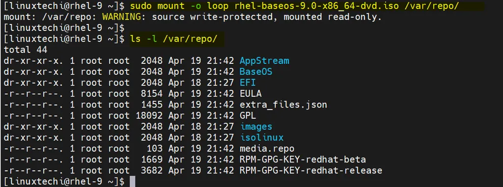 RHEL 9da Yerel YumDNF Deposu Nasil Olusturulur