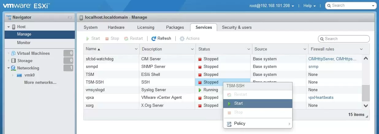 esxi snmp ayarlari