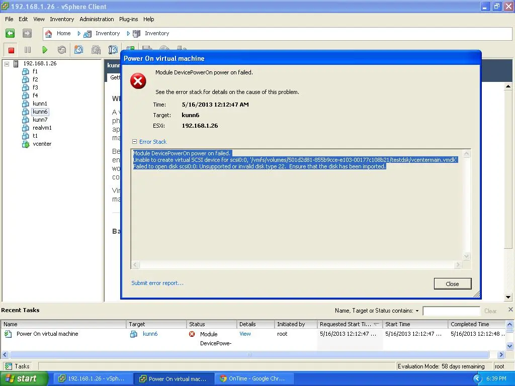 Unsupported or invalid disk type 2 for ‘scsi01’. Ensure that the disk has been imported
