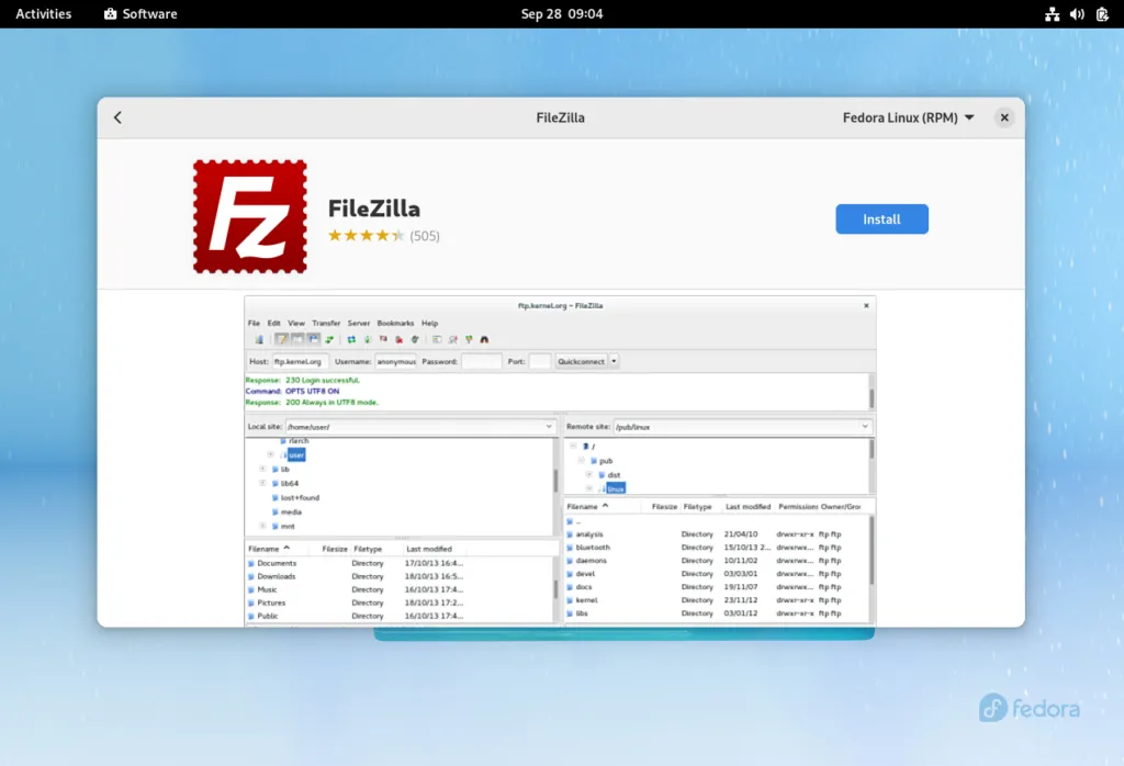 Fedora 36 Is Istasyonuna FileZilla Nasil Kurulur4
