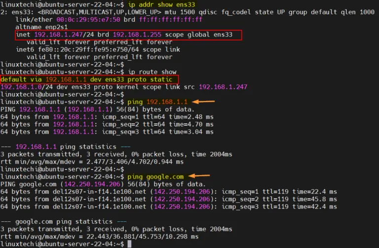 Ubuntu 22.04 Sunucuda Statik IP Adresi Nasil Ayarlanir3