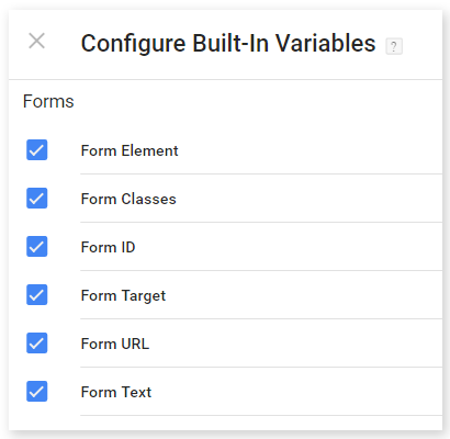 form variables