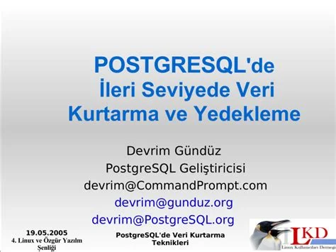 PostgreSQL Veri Yedekleme ve Kurtarma Çözümleri