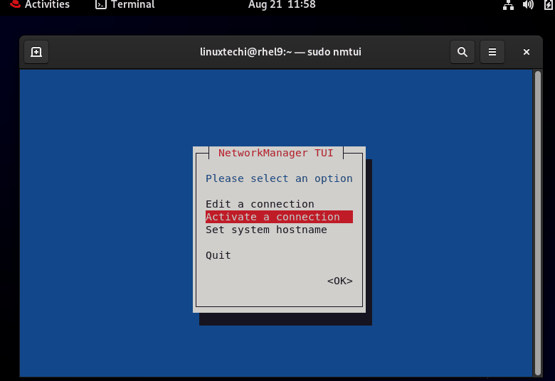 RHEL 9’da Statik IP Adresi Nasıl Ayarlanır?
