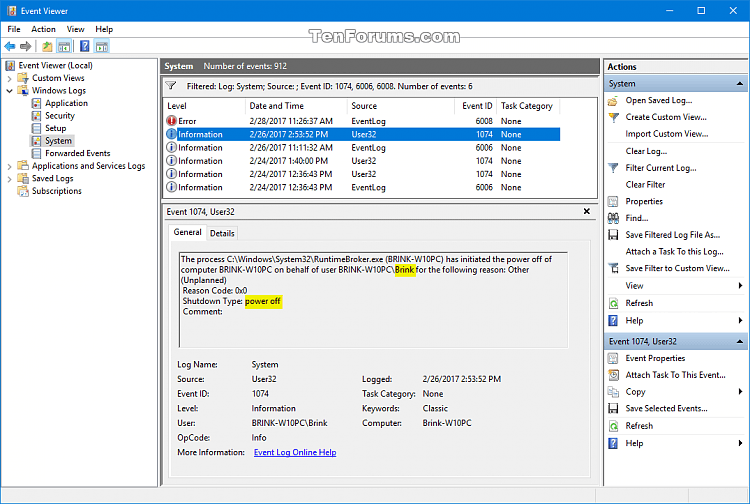 Windows'ta Kapatma ve Yeniden Başlatma Olay Günlükleri Nasıl Okunur - Windows Sunucu Açılış Ve Kapanış Logları 3 Windowsta Kapatma ve Yeniden Baslatma Olay Gunlukleri Nasil Okunur3