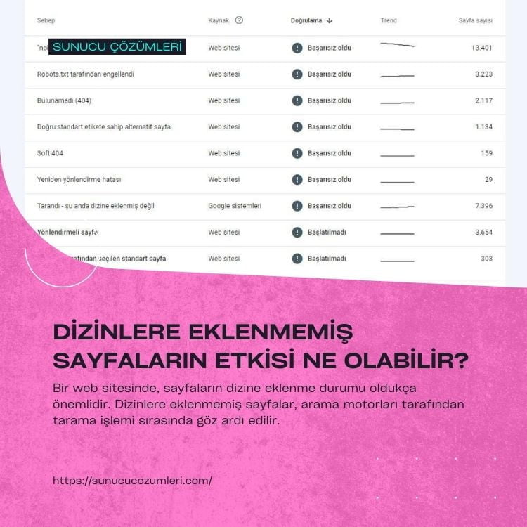 Dizinlere Eklenmemiş Sayfaların Etkisi Ne Olabilir